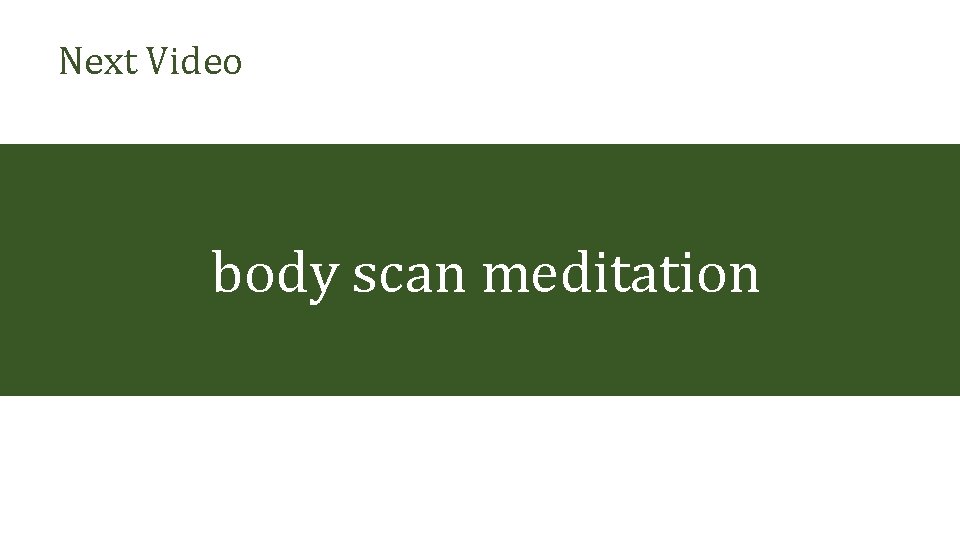 Next Video body scan meditation 