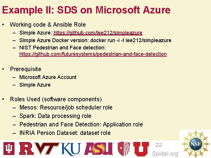 Example II: SDS on Microsoft Azure • Working code & Ansible Role – Simple