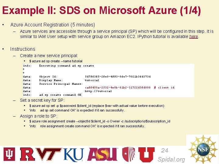 Example II: SDS on Microsoft Azure (1/4) • Azure Account Registration (5 minutes) –