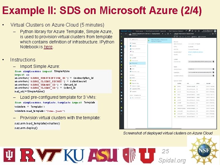 Example II: SDS on Microsoft Azure (2/4) • Virtual Clusters on Azure Cloud (5