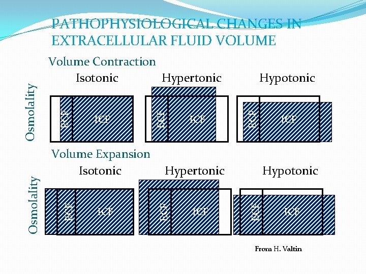 ICF ECF ICF Hypotonic Hypertonic ICF Hypotonic ECF Volume Expansion Isotonic ECF ICF ECF