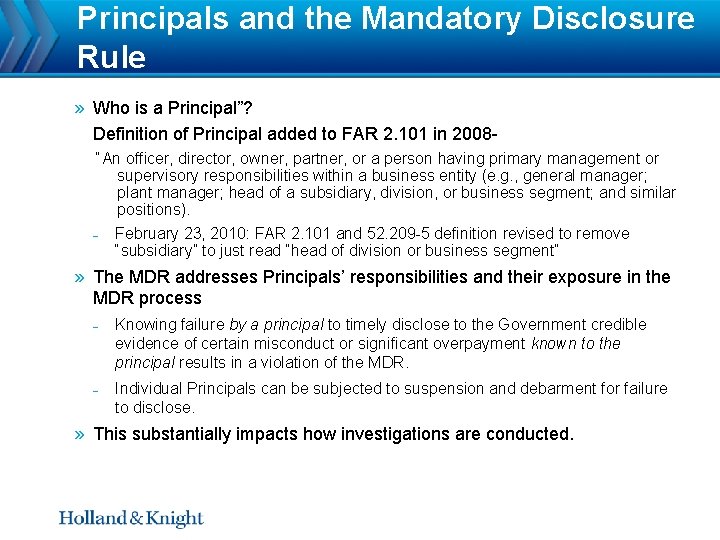 Principals and the Mandatory Disclosure Rule » Who is a Principal”? » Definition of
