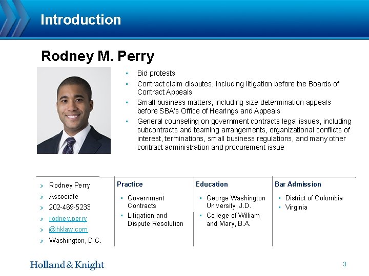 Introduction Rodney M. Perry • • » Rodney Perry » Associate » 202 -469