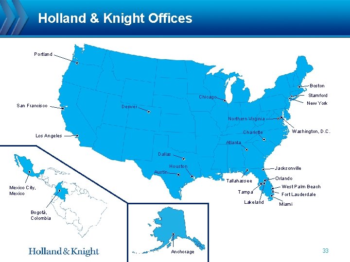 Holland & Knight Offices Portland Boston Stamford Chicago San Francisco New York Denver Northern