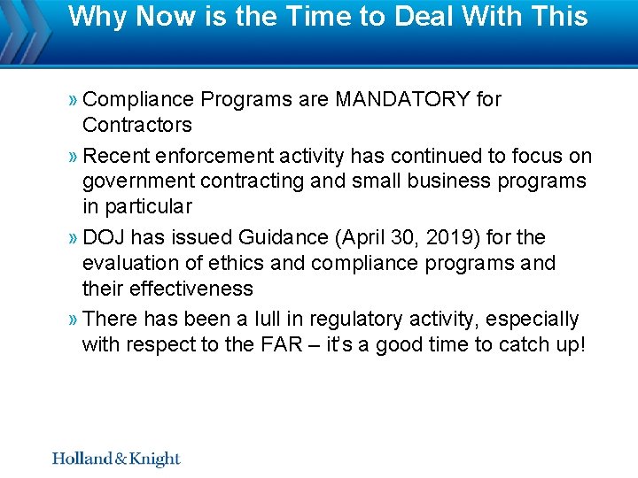 Why Now is the Time to Deal With This » Compliance Programs are MANDATORY