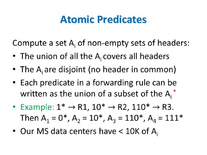 Atomic Predicates • 