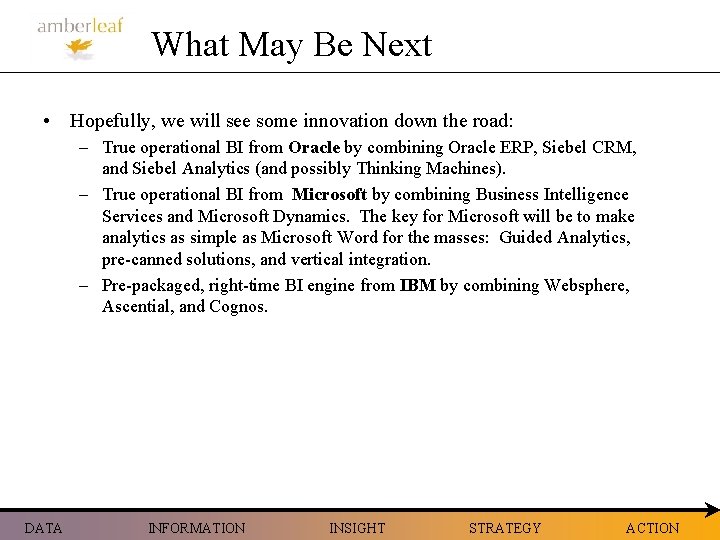 What May Be Next • Hopefully, we will see some innovation down the road: