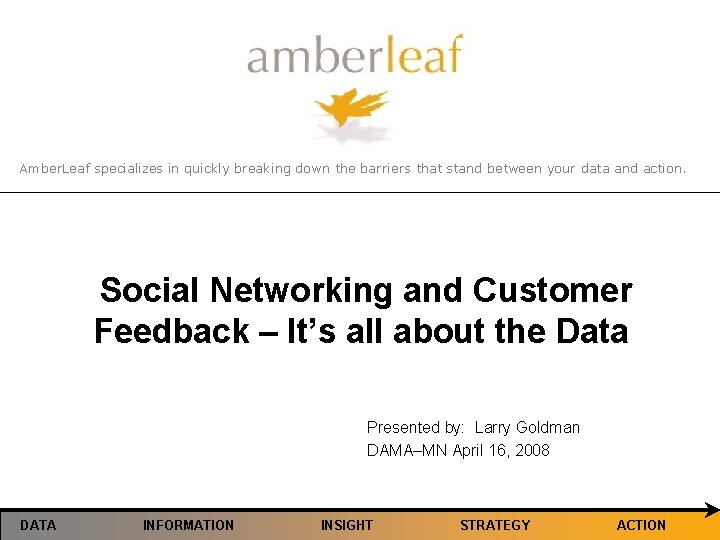 Amber. Leaf specializes in quickly breaking down the barriers that stand between your data