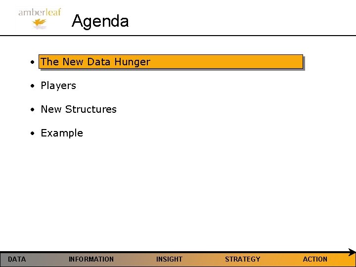 Agenda • The New Data Hunger • Players • New Structures • Example DATA