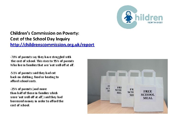 Children’s Commission on Poverty: Cost of the School Day Inquiry http: //childrenscommission. org. uk/report