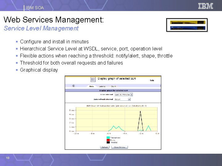 IBM SOA Web Services Management: Service Level Management § § § 18 Configure and