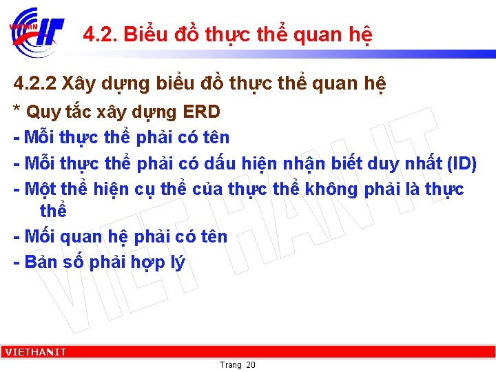 4. 2. Biểu đồ thực thể quan hệ 4. 2. 2 Xây dựng biểu