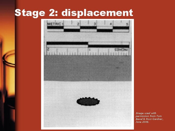 Stage 2: displacement Image used with permission from Tom Bevel & Ross Gardner, June