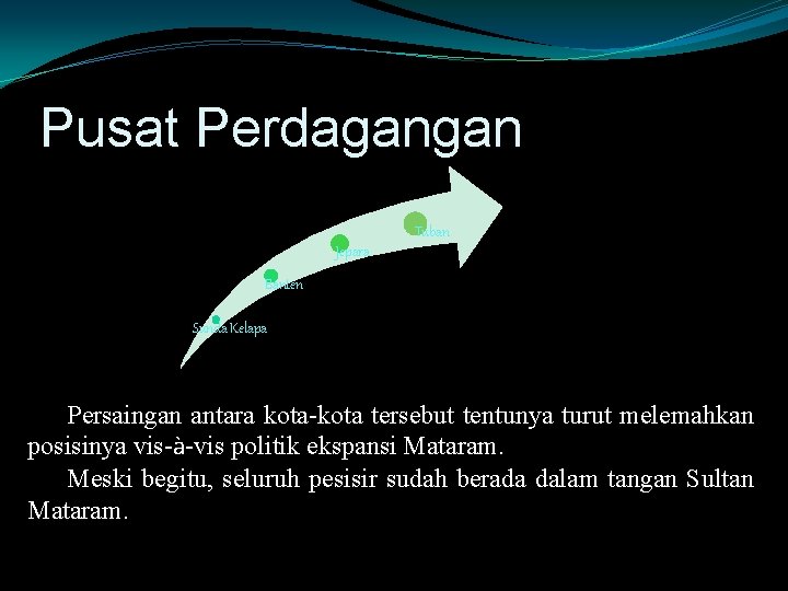 Pusat Perdagangan Tuban Jepara Banten Sunda Kelapa Persaingan antara kota-kota tersebut tentunya turut melemahkan