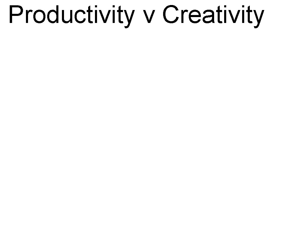 Productivity v Creativity 