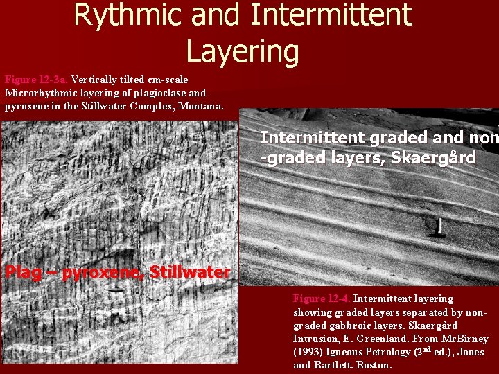 Rythmic and Intermittent Layering Figure 12 -3 a. Vertically tilted cm-scale Microrhythmic layering of