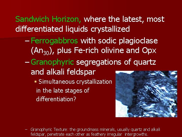 Sandwich Horizon, where the latest, most differentiated liquids crystallized – Ferrogabbros with sodic plagioclase