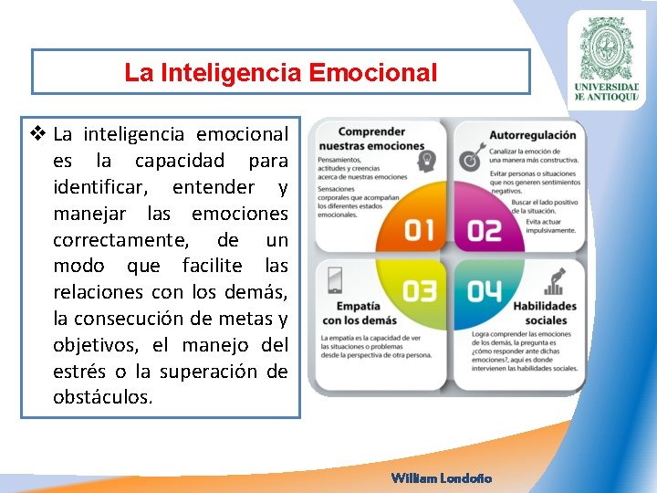 La Inteligencia Emocional v La inteligencia emocional es la capacidad para identificar, entender y