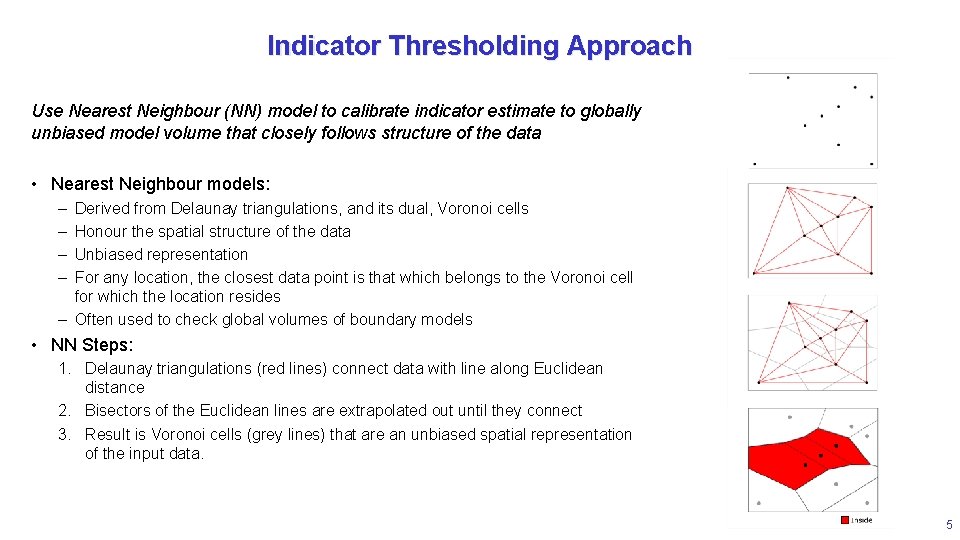 Indicator Thresholding Approach Use Nearest Neighbour (NN) model to calibrate indicator estimate to globally