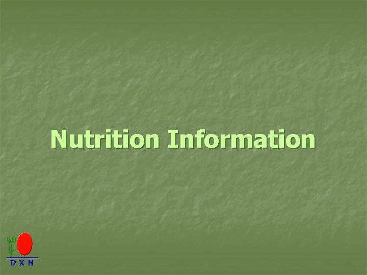 Nutrition Information 