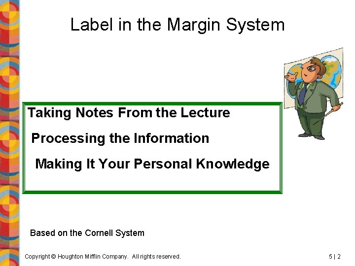 Label in the Margin System Taking Notes From the Lecture Processing the Information Making