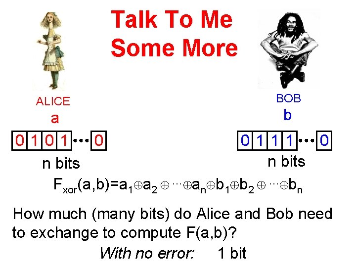 Talk To Me Some More ALICE BOB b a 0101 0 0111 0 n