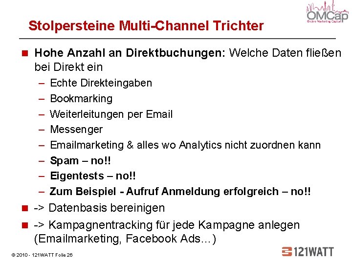 Stolpersteine Multi-Channel Trichter Hohe Anzahl an Direktbuchungen: Welche Daten fließen bei Direkt ein –