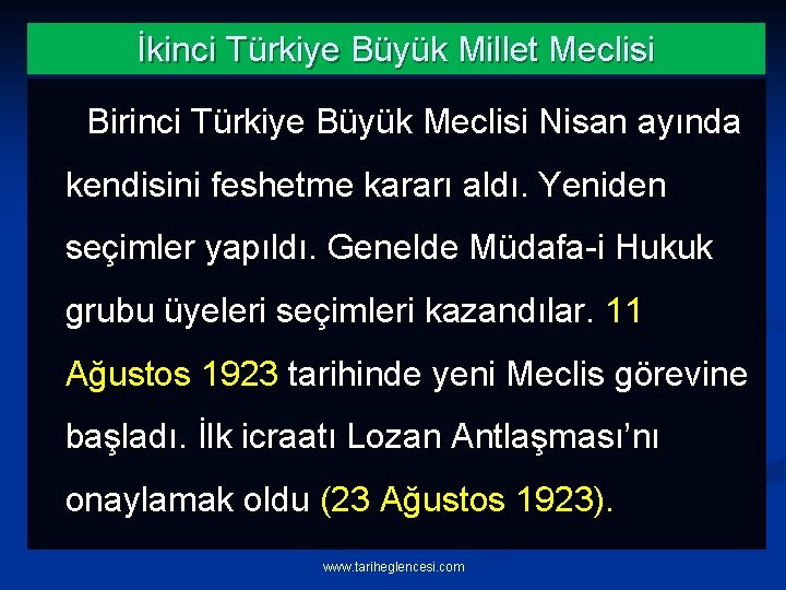 İkinci Türkiye Büyük Millet Meclisi Birinci Türkiye Büyük Meclisi Nisan ayında kendisini feshetme kararı