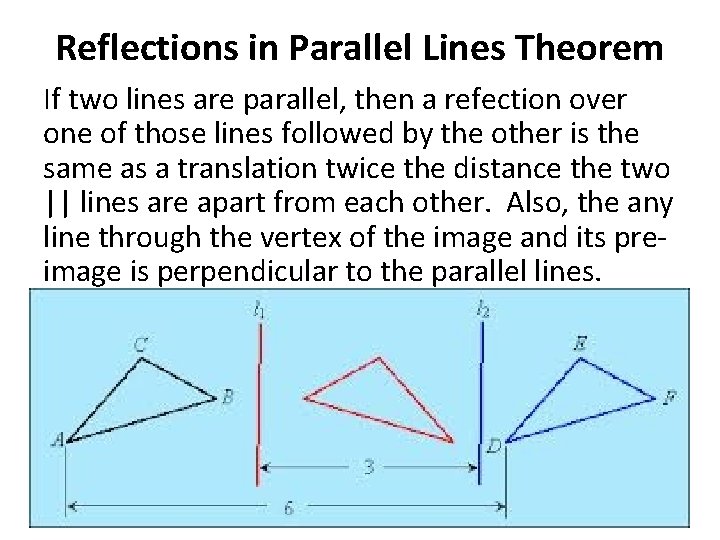 Reflections in Parallel Lines Theorem If two lines are parallel, then a refection over