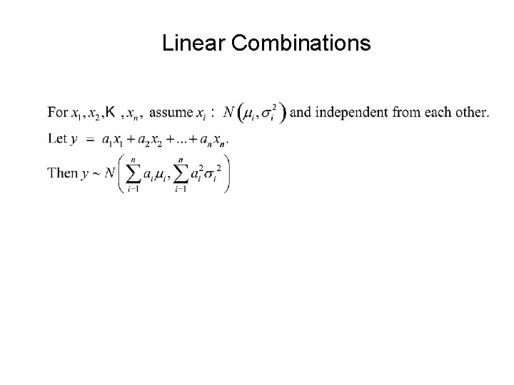 Linear Combinations 