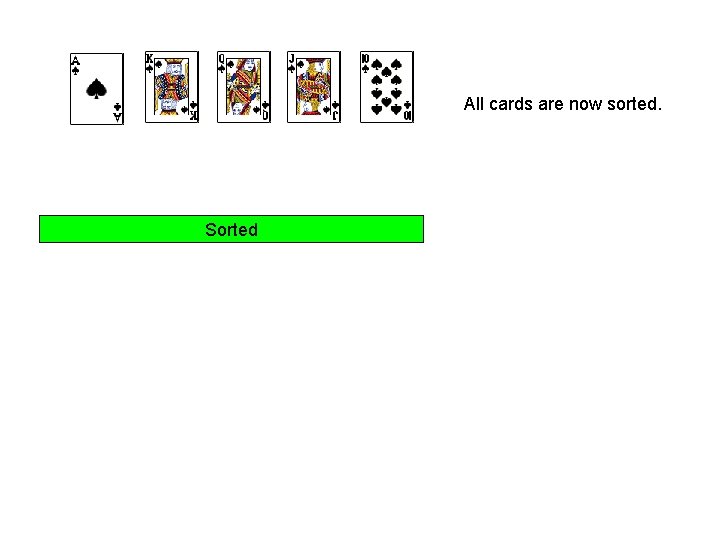All cards are now sorted. Sorted 