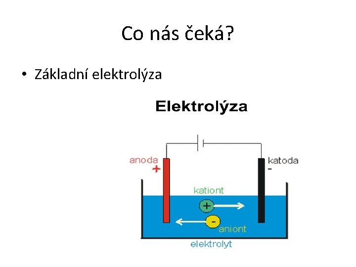 Co nás čeká? • Základní elektrolýza 