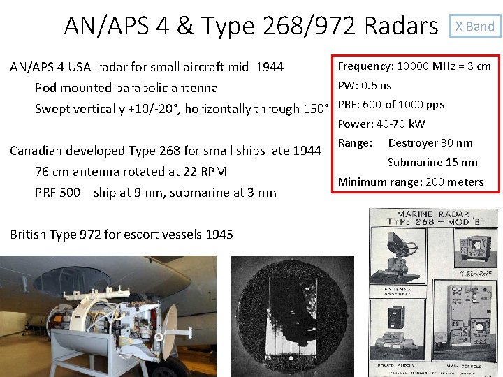 AN/APS 4 & Type 268/972 Radars AN/APS 4 USA radar for small aircraft mid