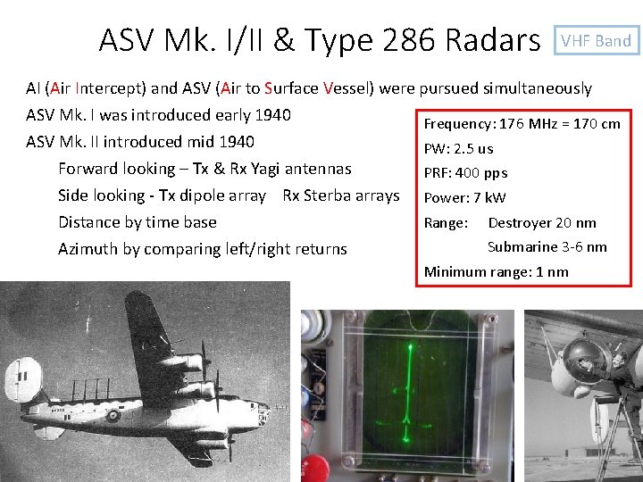 ASV Mk. I/II & Type 286 Radars VHF Band AI (Air Intercept) and ASV