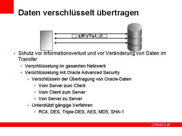 Daten verschlüsselt übertragen x#!s%U 3 • Schutz vor Informationsverlust und vor Veränderung von Daten