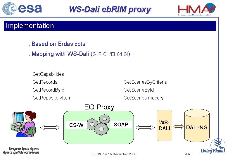 WS-Dali eb. RIM proxy Implementation. Based on Erdas cots. Mapping with WS-Dali (S-IF-CH/EI-04 -SI)