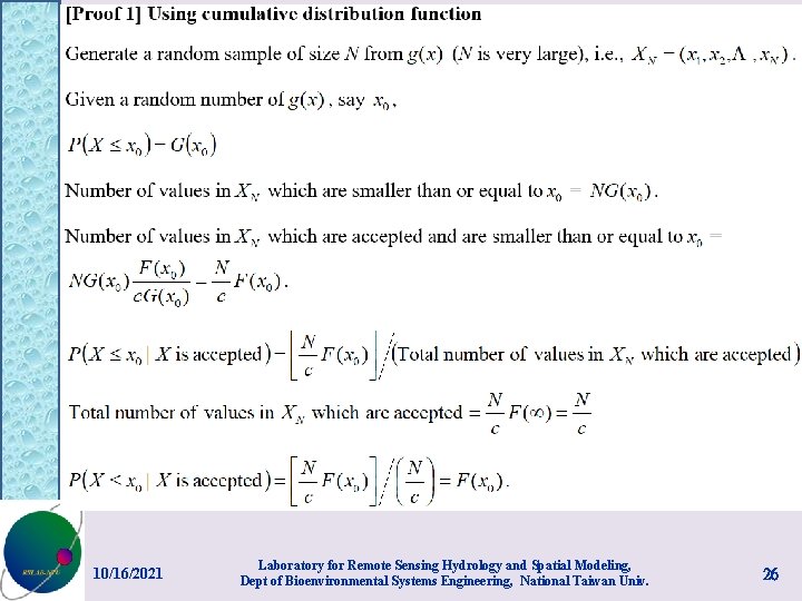 10/16/2021 Laboratory for Remote Sensing Hydrology and Spatial Modeling, Dept of Bioenvironmental Systems Engineering,