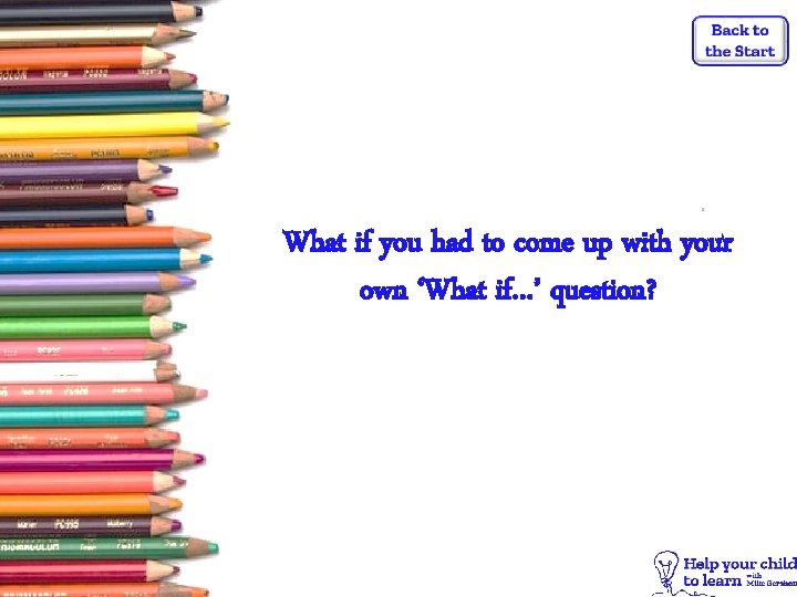 What if you had to come up with your own ‘What if…’ question? 