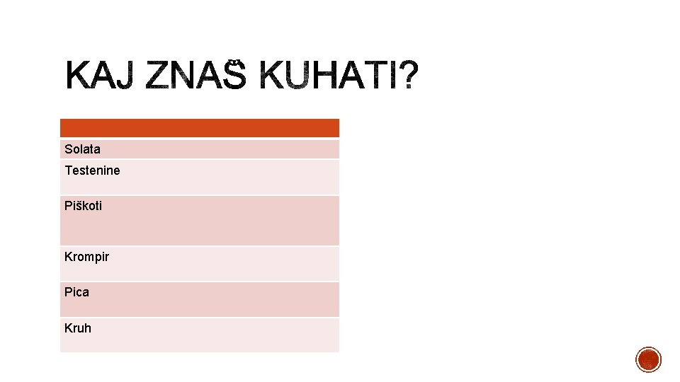 Solata Testenine Piškoti Krompir Pica Kruh Solata Testenine Piškoti Krompir Pica Kruh