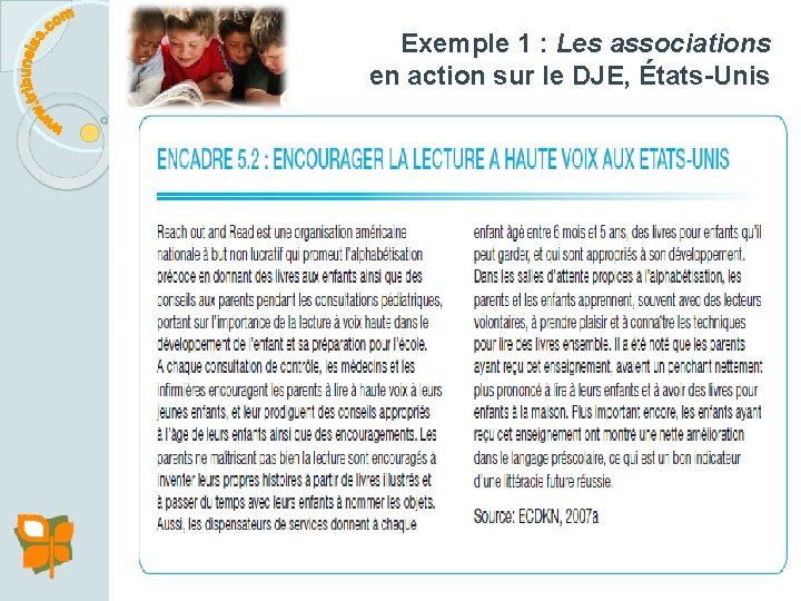 Exemple 1 : Les associations en action sur le DJE, États-Unis 