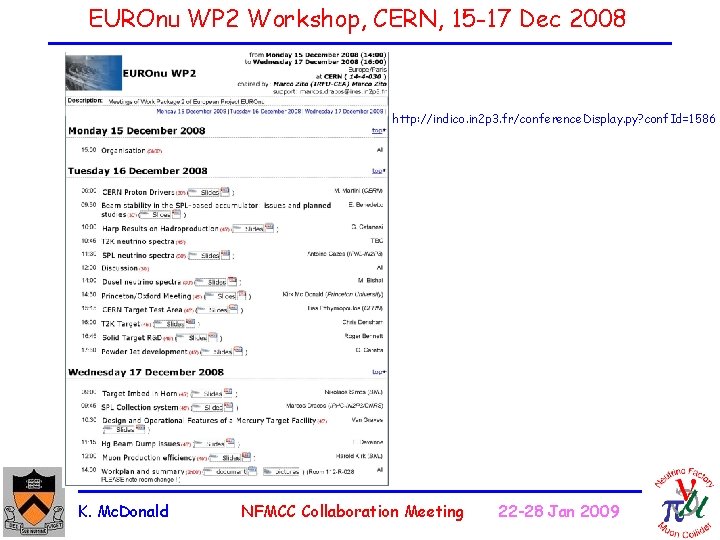 EUROnu WP 2 Workshop, CERN, 15 -17 Dec 2008 http: //indico. in 2 p