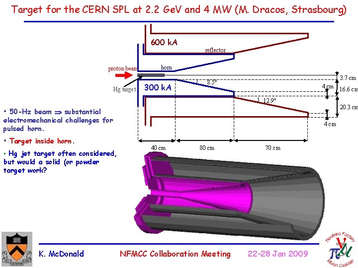 Target for the CERN SPL at 2. 2 Ge. V and 4 MW (M.