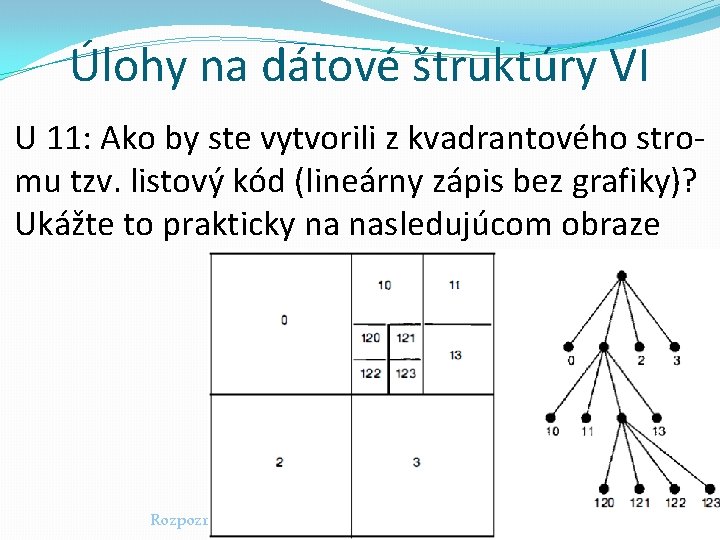 Úlohy na dátové štruktúry VI U 11: Ako by ste vytvorili z kvadrantového stromu