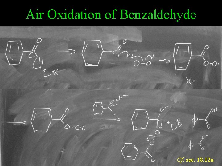 Air Oxidation of Benzaldehyde Cf. sec. 18. 12 a 