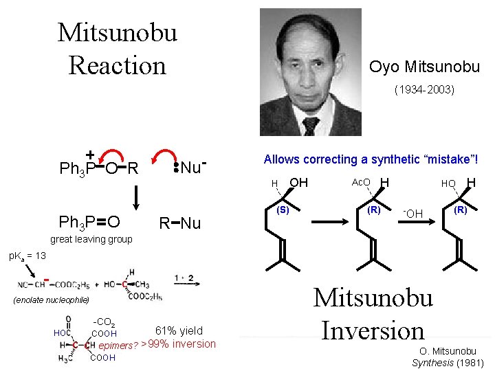 Mitsunobu Reaction Oyo Mitsunobu (1934 -2003) Ph 3 P O R Ph 3 P