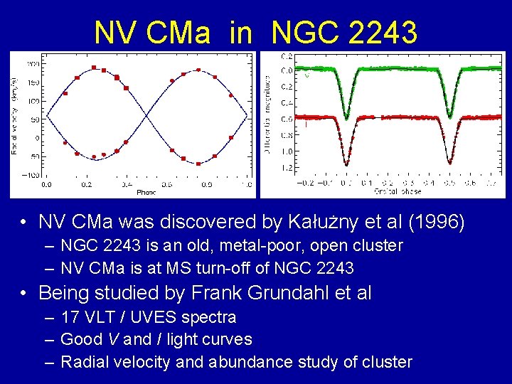 NV CMa in NGC 2243 • NV CMa was discovered by Kałużny et al