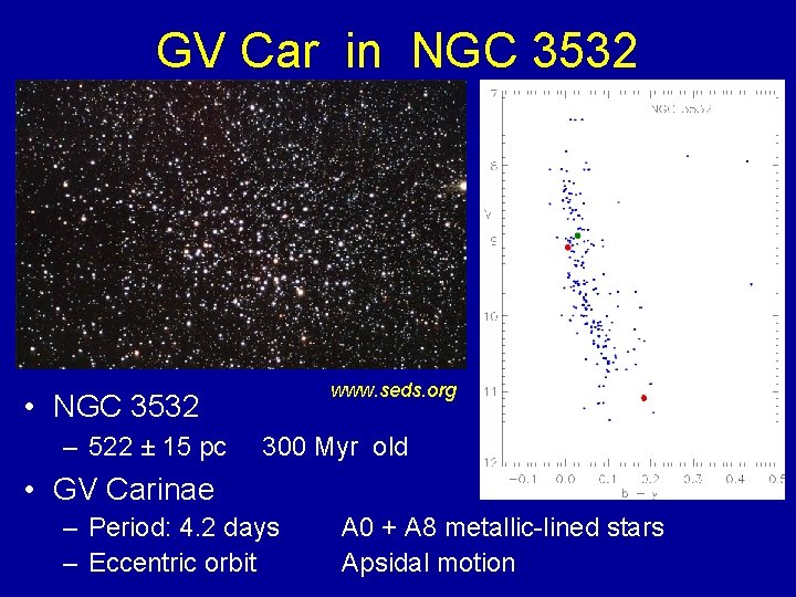 GV Car in NGC 3532 www. seds. org • NGC 3532 – 522 ±