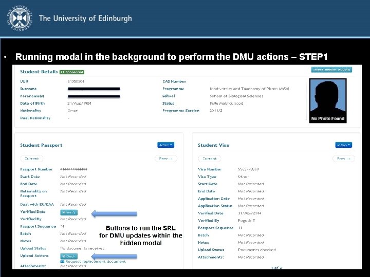  • Running modal in the background to perform the DMU actions – STEP