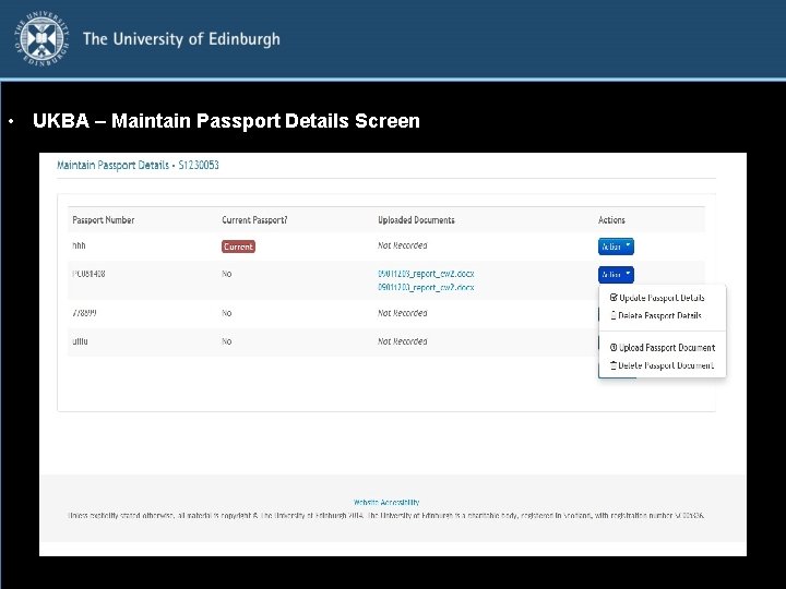  • UKBA – Maintain Passport Details Screen 