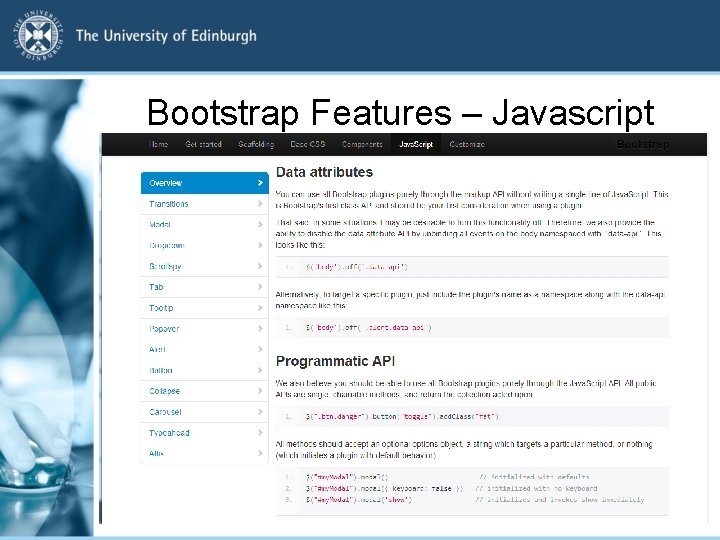 Bootstrap Features – Javascript 
